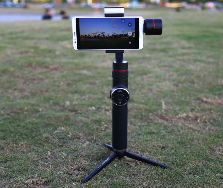 AFI V5 3-Axis Handheld Gimbal Stabilizer Untuk Smartphone Mode Panorama Panorama Vertikal Menampilkan Kontrol APP, Pelacakan Wajah (Hitam)